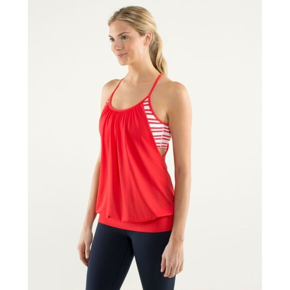 Lululemon No Limits TankLove Red / Twin Stripe Love Red- SIZE 6- NEW with Tags - Picture 7 of 8